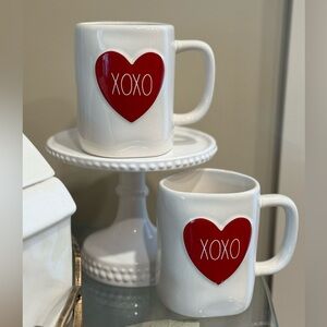 NEW Rae Dunn XOXO  Valentine's Day Mug with Heart Set of Two